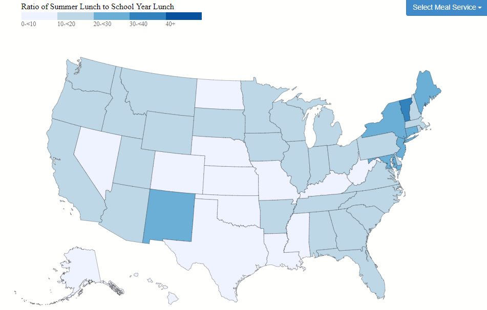 Summer Nutrition Participation Map and Tables 2018